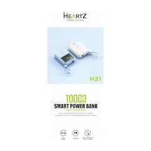 H21 Mini Boy 10000 Mah Power Bank Pd 20w Ve Usb 22.5w Fast Hızlı Şarj Dahili Type C Ve Lightning Kablolu Dünya Standartlarına Uygun Polymer Batarya Birebir Amper Lcd Göstergeli Powerbank