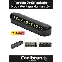 Lüks Araç Içi Telefon Numarası Oto Cam Kartı Torpido Üstü Fosforlu Neon Aç-kapa Numaratör 2 Adet