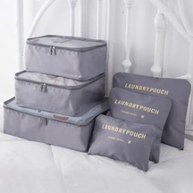Novahub Gri Seyahat Su Geçirmez Naylon Fermuar Örgü Saklama Çantası Seti Elbise Çantası Bagaj Organizatör Konteyner Diğer