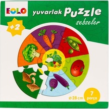 +2 Yaş Yuvarlak Puzzle Sebzeler (Eolo Yayınları)