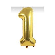 1 Rakam Gold Helyum Uyumlu Uçan Balon 40 Inç Sarı Sarı