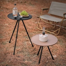 Novahub Açık Alüminyum Katlanır Küçük Yuvarlak Masa, Renk: Siyah, Boyut: Siyah Diğer Kamp Masası Çok Renkli