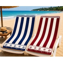 Özdilek 2li Set -pusula Bordo Lacivert- Plaj Havlusu 70x140