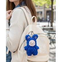 Büyük Labubu Amigurumi Anahtarlık El Örgüsü 16 Cm Anahtarlık & Çanta Süsü Lacivert