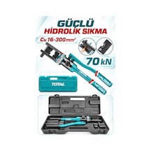 Total Profesyonel Hidrolik Kablo Pabuç Sıkma Pensesi 70 Kn, 16 240 Mm², Full Kalıp Takımı Dahil