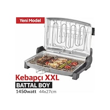 Taner Kebapçı XXL Battal Boy Çift Telli Elektrikli Et Ve Balık Izgarası 44 x 27 CM 1450 W