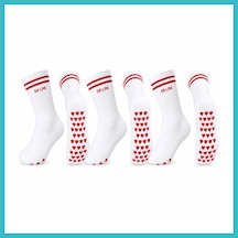 Bezos Db Lıne Kaydırmaz 4'lü Pilates Yoga Çorabı Pamuklu Silikon Tabanlı Barre Stüdyo Spor Çorabı Renk: Pembe Beden: 36-40 Dfnbez