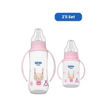 Wee Baby Klasik Kulplu Pp Biberon 150 Ml ve 270 Ml Biberon Seti - Pembe