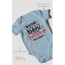 Morivokids Anneanneye Özel Kısa Kollu Bebek Body %100 Pamuk Zbn284-kk Bebe Mavisi