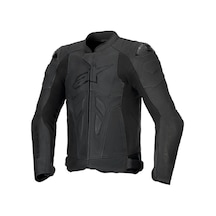 Alpinestars Dusk Airflow Korumalı Deri Motosiklet Montu Siyah Siyah