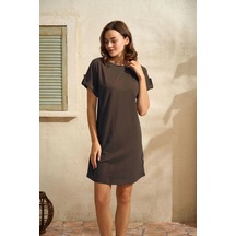 Günlük Kısa Kol Bisiklet Yaka Cotton Düz Yazlık Kısa Kahve Pijama Takımı Kahve Günlük Kısa Kol Bisiklet Yaka Cotton Düz Yazlık Kısa Kahve Pijama Takımı Kahve