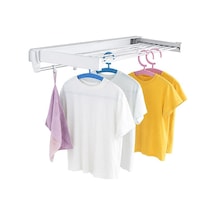 Sunup Sn-37717 Katlanabilir Çamaşır Kurutma Askısı Duvara Monte Gizli Balkon Akordeon Kurutma Beyaz