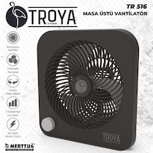 Troya By Hook Tr-516 Masaüstü Vantilatör 3 Kanatlı 3 Kademeli Vantilatör