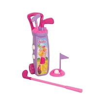 03026 Dede, Barbie Golf Arabası Beyaz - Çok Renkli