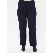 Ladies First Ladıes Fırst Büyük Beden 3390 Lacivert Pantolon Krep Bol Paça