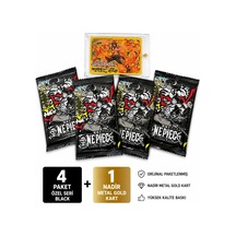 Cantex Tech One Piece Oyun Kartı Özel Seri Black 4 Paket Ve 1 Adet Nadir Metal Gold Altın Kart