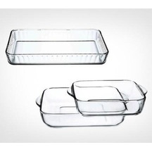Borcam Fırın Tepsisi - 3 Lü Borcam Set Fma02253 Fma03121 Beyaz