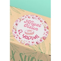 Afiyet Olsun El Yapımı Yuvarlak Sticker Etiket 3x3cm St2408 Çok Renkli