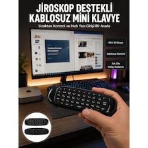 Kablosuz Hava Fareli Mini Klavye Jiroskop Destekli Uzaktan Kumand