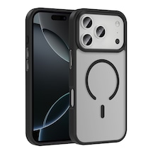 Apple, Uyumlu iPhone 17 Pro Kılıf M-safe Şarj Özellikli Mat Arka Yüzey Zore Sio Kapak Siyah