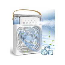 600 Ml Su Tanklı Buharlı Serinletici Fan Taşınabilir Mini Fan Led Işıklı Hava Soğutucu Vantilatör