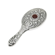 Altın Sepeti GA067 Bordo Taşlı Gümüş Atiye Aynası