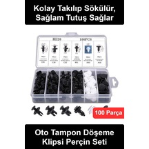Otoklips Araç Tampon Perçini Kapı Döşeme Trim Klipsi Seti 100 Parça Plastik Bağlantı Elemanı Çamurl