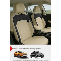 Mocha Taytüyü Oto Koltuk Kılıfı Dacia Sandero-stepway-duster Uyumlu Bej
