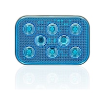 Sanel 12V Üniversal Kare 6 Led Dış Makan Uyumlu Mavi SBD12B6