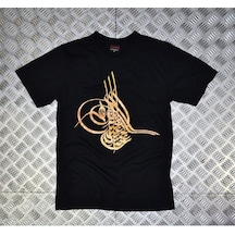 Stoned&Fame Osmanlı Tuğrası Baskılı T-shirt SIYAH