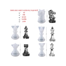 Silikon Kalıp Satranç Taşı 5 Adet Set Taş Tozu İthal Epoksi Reçine Silikon Kalıp Hb150-0191