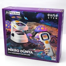 Tr Mikroskop Seti 2'si 1 Arada Çocuklar İçin Dijital Ekranlı, 100x-1000x Yüksek Çözünürlüklü Taşınabilir El