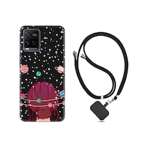 Vivo V21E Kılıf Boyun Askılı Space Woman 13Mate10Lite