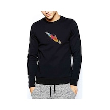 Muse Baskılı Siyah Erkek Örme Sweatshirt (528876964)