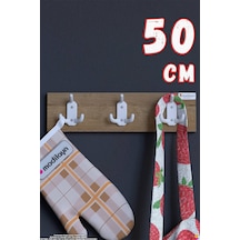 Arı 9 Kancalı Mutfak Askısı 3'lü Set 46,4x9,6 Cm - Şık Tasarım, Çok Amaçlı Düzenleyici Ve Yer Tasarrufu 50 Cm