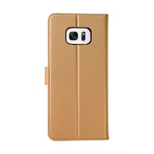 Ilkeshop Newface Samsung Galaxy Uyumlu S7 Edge Trend S Plus Kapaklı Kılıf - Gold