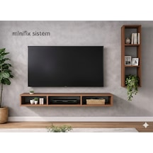 Dekoratif Duvar Rafı - Tv Ünitesi 2 Parçalı Atlantik Çam 150x90 Atlantik Çam