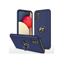 Samsung Galaxy Uyumlu A02s Kılıf Elit Yüzüklü Kapak - Lacivert İtdark30250