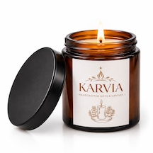 Karvia Kokulu 100 Cc Siyah Amber Cam Kavanoz- El Yapımı 001 - Beyaz