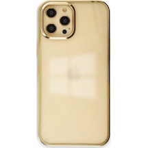 iPhone Uyumlu 12 Pro Max Kılıf Element Silikon - Gold Düz Renkli