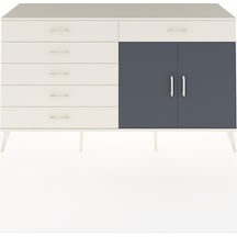 Hyperion Konsol Tek Raflı 6 Çekmeceli 2 Kapaklı 176x44x99 Aytaşı- Aytaşı-antrasit/aytaşı