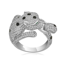 ​Gümüş Kaplan Figürlü Bayan Yüzük (551180254)