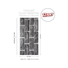 30x60 Cm Kendinden Yapışkanlı Duvar,banyo,tezgah Arası Kaplama Gri Tuğladesen 12 Adet 30 X 60 Cm