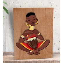 Bk Gift African Woman Tasarımlı Dekoratif Mini Kanvas Tablo 15X20 (551116410)