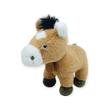 Peluş Hayvanlar Sesli 30 Cm At - Koyu Kahverengi Çok Renkli
