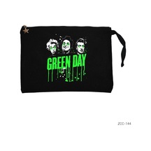 Zepplin Giyim Green Day Group Siyah Clutch Astarlı Cüzdan / El Çantası