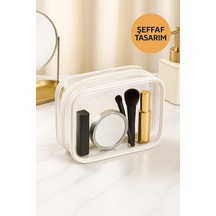 Siyah Renk Su Geçirmez Pvc Makyaj Ve Organizer Düzenleyici Seyahat Çantası