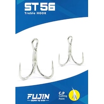 Fujin St56 Üçlü Maket Balık Iğnesi Nickel  4 Numara