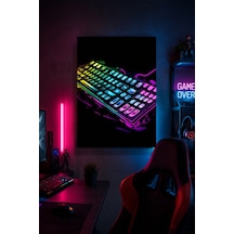 Rgb Tarzı Mekanik Klavye Metal Duvar Tablosu Gamer Oda Dekoru 15x20 Cm A5 Boyutunda