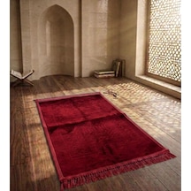 Royam Lüx Kalın Yumuşak Kaymaz Taban Peluş Seccade 70 X 110 Bordo